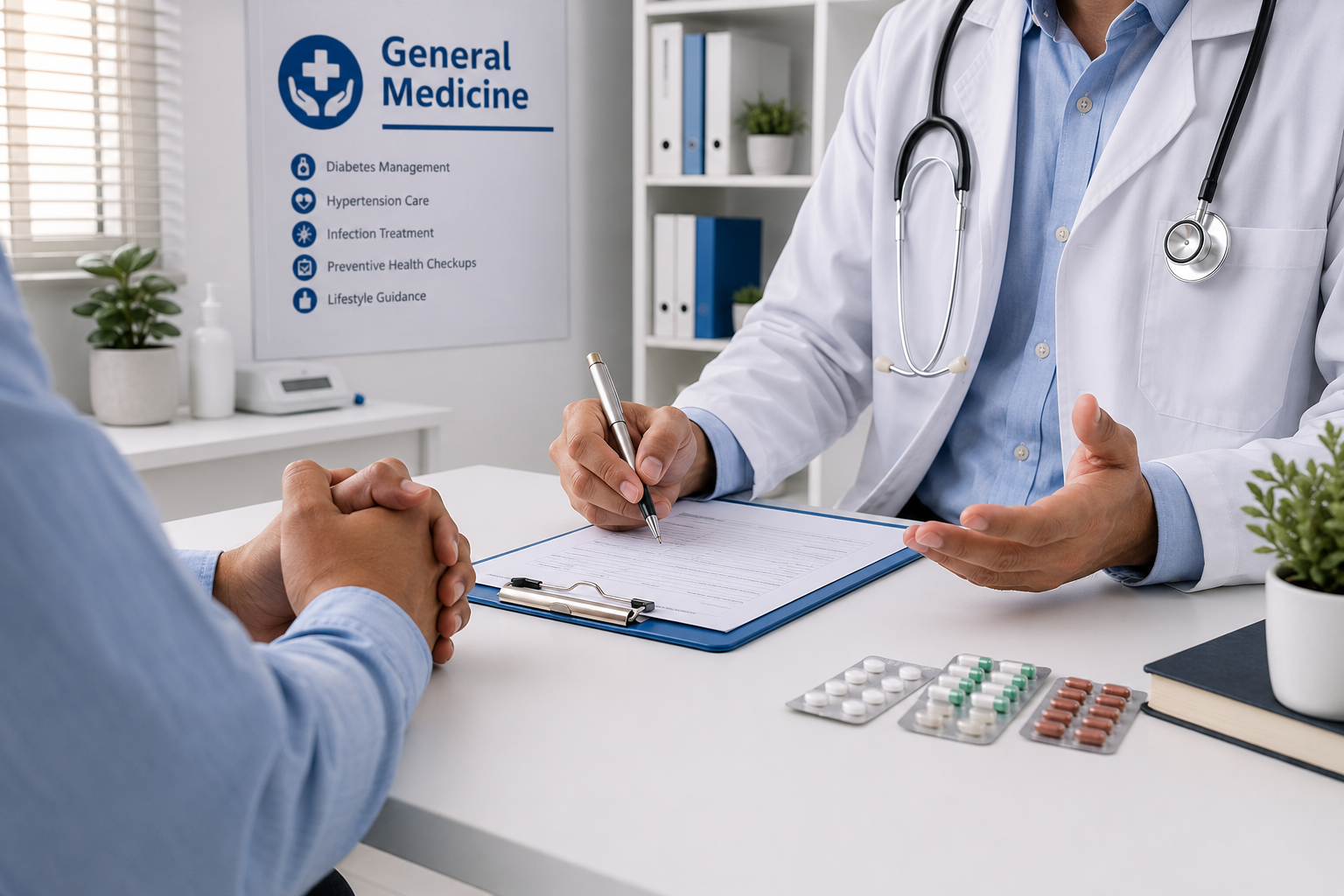 General medicine consultation room at Swasthya Clinic